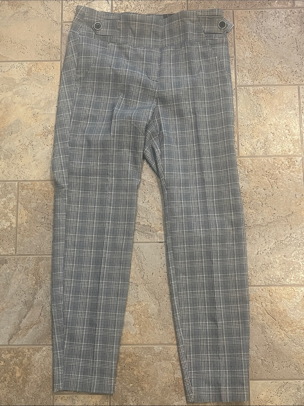 SOHO Women’s Black and Gray Plaid Pants Size M